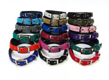 Load image into Gallery viewer, Dog Collar Adjustable Soft Padded Collar 25mm Wide Small Medium Large 20 Colours