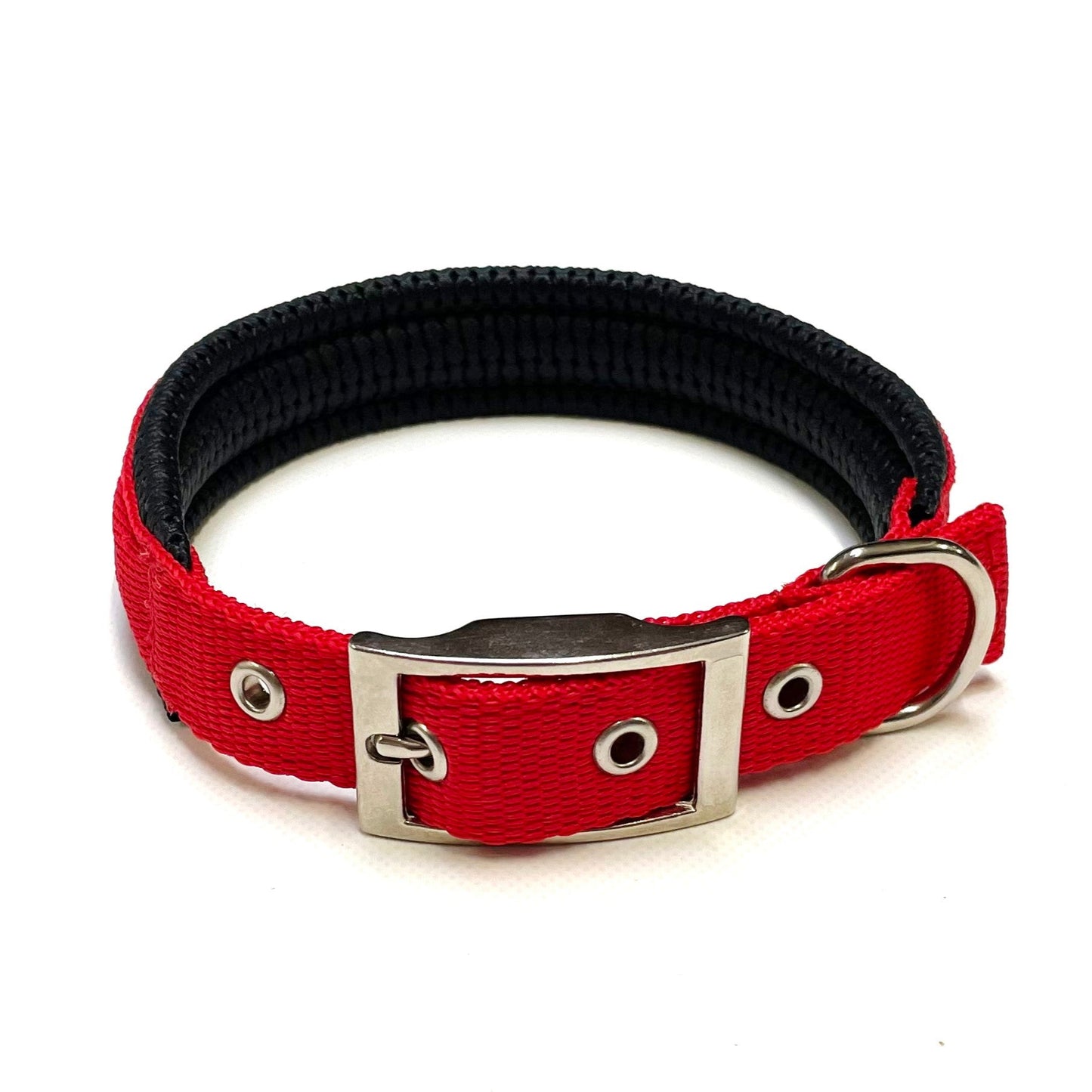 Dog Collar Adjustable Soft Padded Collar 25mm Wide Small Medium Large 20 Colours