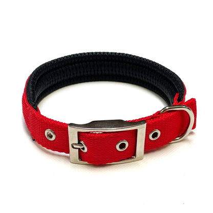 Dog Collar Adjustable Soft Padded Collar 25mm Wide Small Medium Large 20 Colours