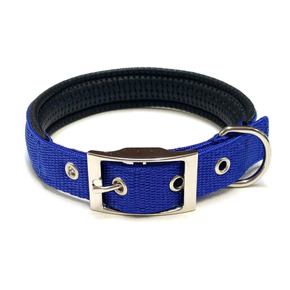 Dog Collar Adjustable Soft Padded Collar 25mm Wide Small Medium Large 20 Colours