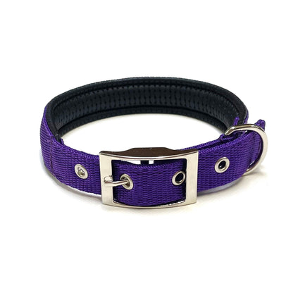Dog Collar Adjustable Soft Padded Collar 25mm Wide Small Medium Large 20 Colours