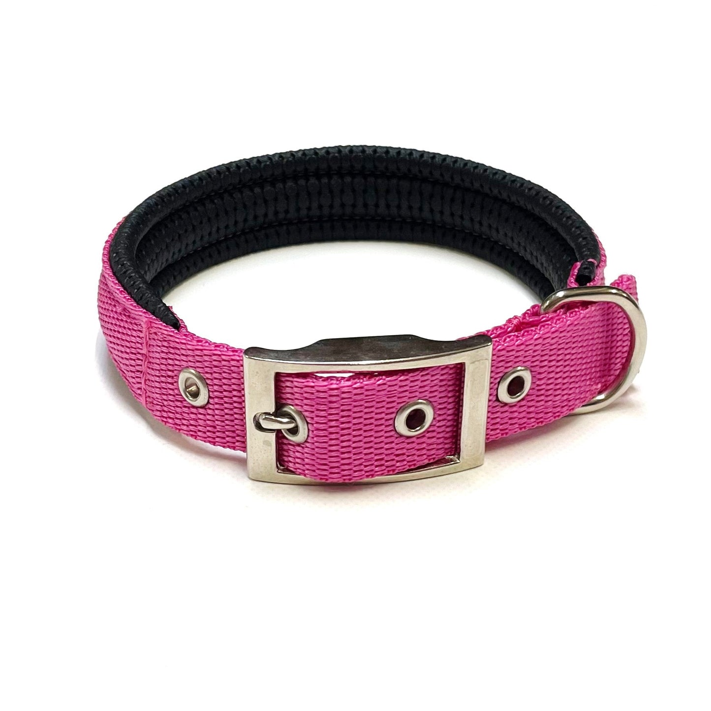 Dog Collar Adjustable Soft Padded Collar 25mm Wide Small Medium Large 20 Colours