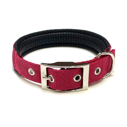 Dog Collar Adjustable Soft Padded Collar 25mm Wide Small Medium Large 20 Colours