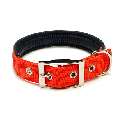 Dog Collar Adjustable Soft Padded Collar 25mm Wide Small Medium Large 20 Colours