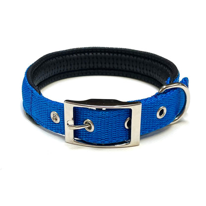 Dog Collar Adjustable Soft Padded Collar 25mm Wide Small Medium Large 20 Colours