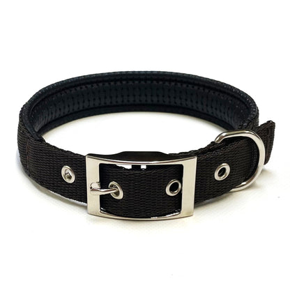 Dog Collar Adjustable Soft Padded Collar 25mm Wide Small Medium Large 20 Colours