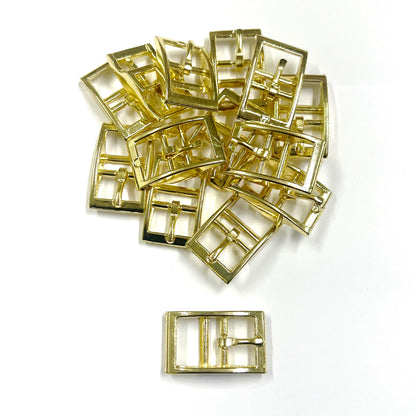 Caveson Buckles Brass Plated Square Ended 16mm 20mm 25mm Dog Collars Webbing Straps Belts