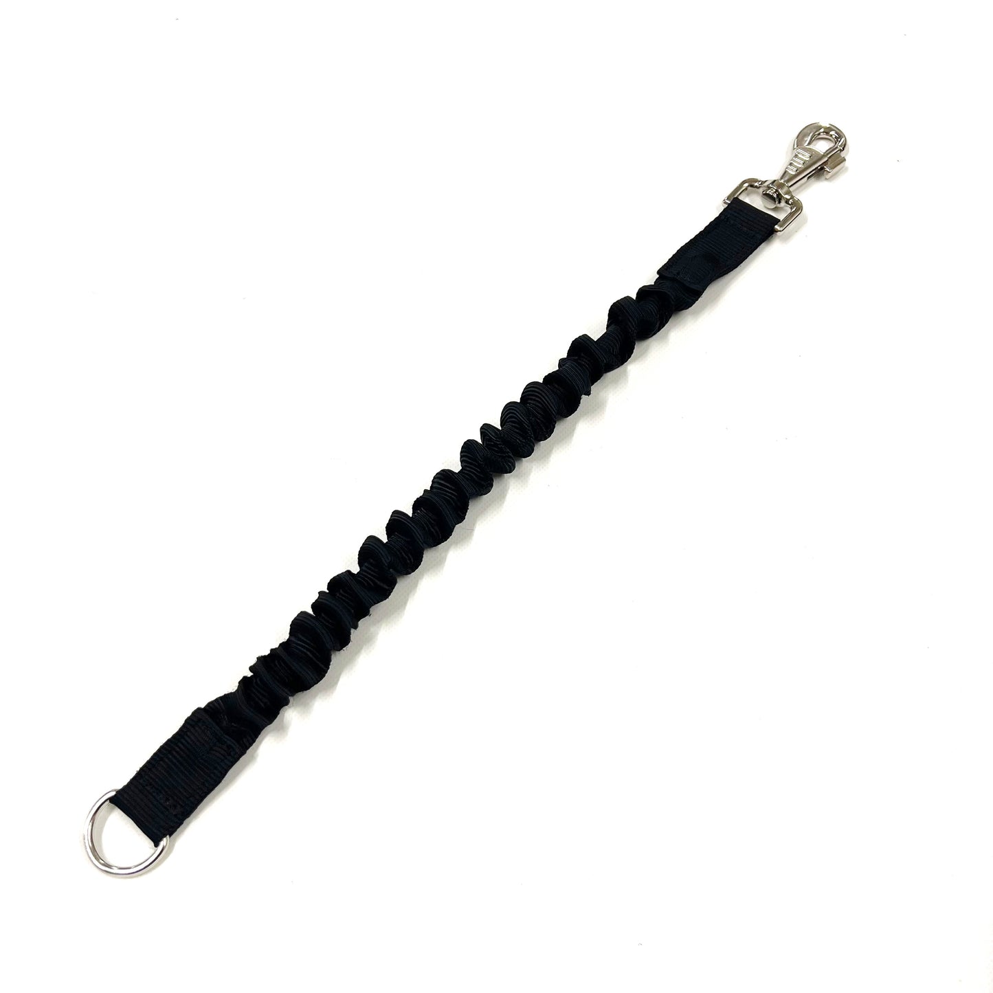 Dog Extension Lead Short Connector Black Bungee Shock Absorber 8mm With Swivel Or D-ring