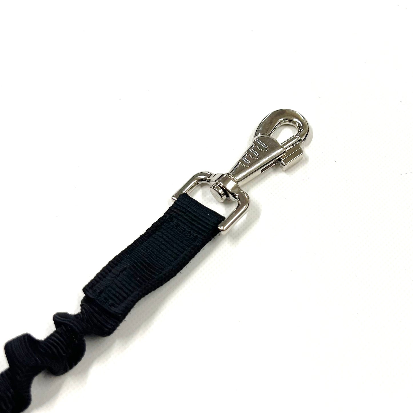 Dog Extension Lead Short Connector Black Bungee Shock Absorber 8mm With Swivel Or D-ring