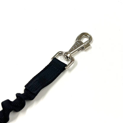 Dog Extension Lead Short Connector Black Bungee Shock Absorber 8mm With Swivel Or D-ring
