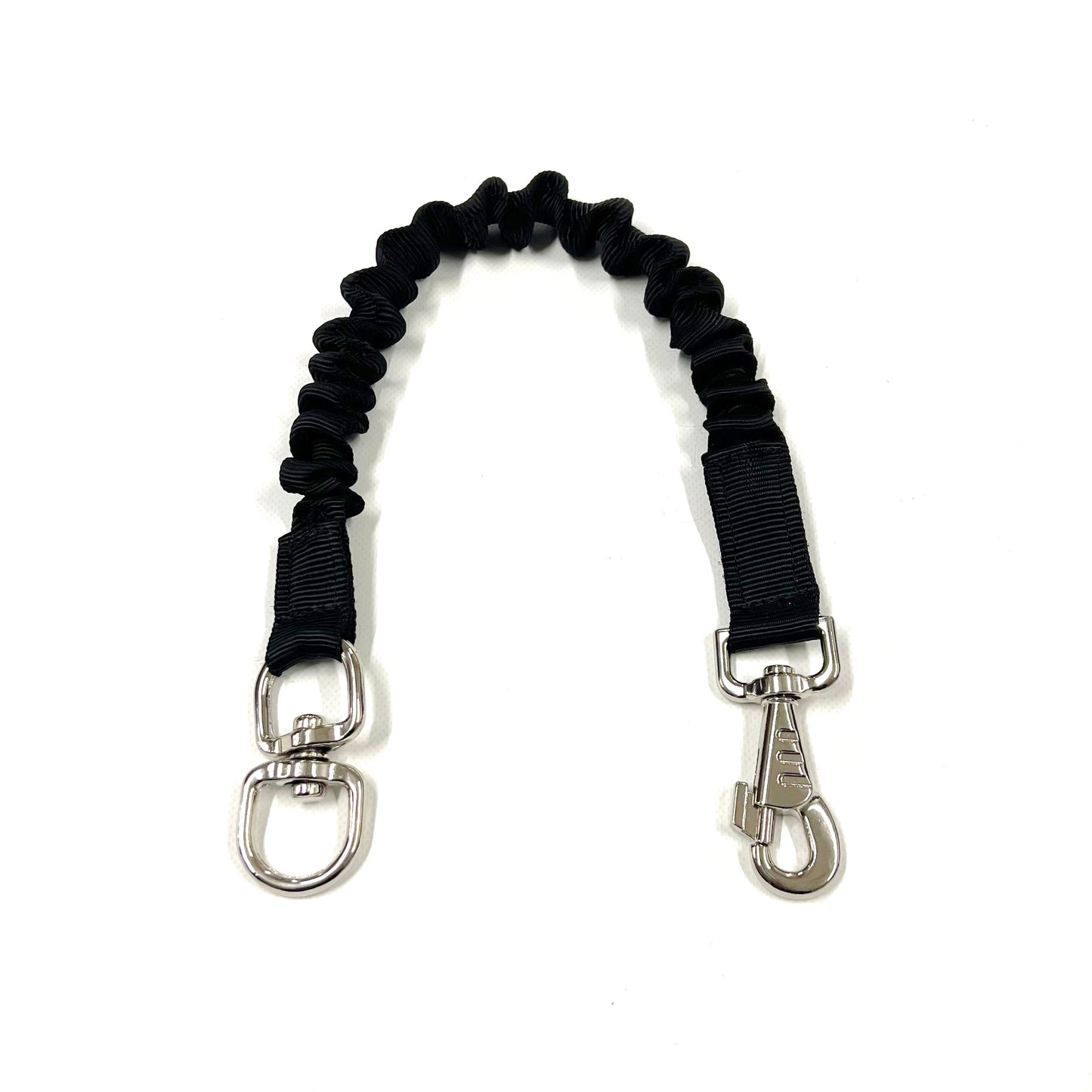 Dog Extension Lead Short Connector Black Bungee Shock Absorber 8mm With Swivel Or D-ring