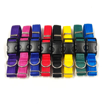 Adjustable Dog Collars 25mm Cushion Webbing In Various Colours And Sizes Small Medium Large