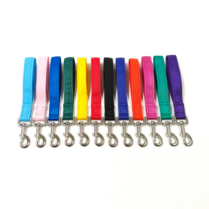 13" Short Close Control Dog Training Lead Leash 25mm Cushion Webbing In 19 Colours