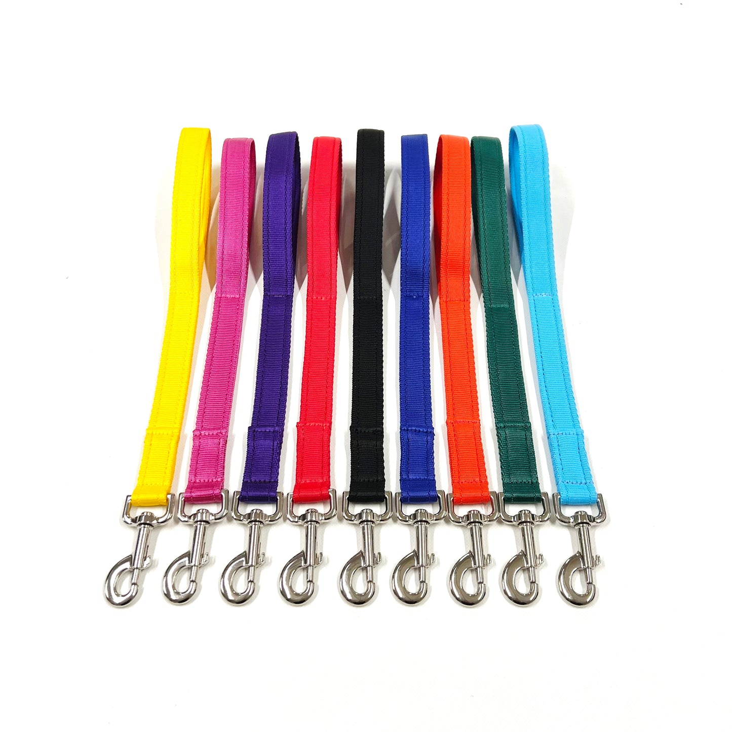 18" Short Close Control Dog Training Lead Leash 25mm Cushion Webbing In 19 Colours