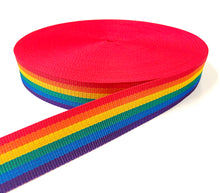 Load image into Gallery viewer, Rainbow Polypropylene Webbing 25mm 38mm 50mm Sewing Bags Straps 1m - 50 Metres