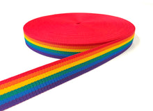 Load image into Gallery viewer, Rainbow Polypropylene Webbing 25mm 38mm 50mm Sewing Bags Straps 1m - 50 Metres