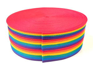 Rainbow Polypropylene Webbing 25mm 38mm 50mm Sewing Bags Straps 1m - 50 Metres