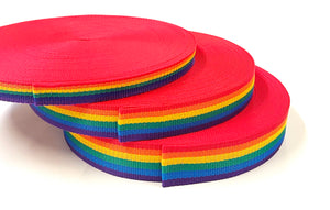 Rainbow Polypropylene Webbing 25mm 38mm 50mm Sewing Bags Straps 1m - 50 Metres