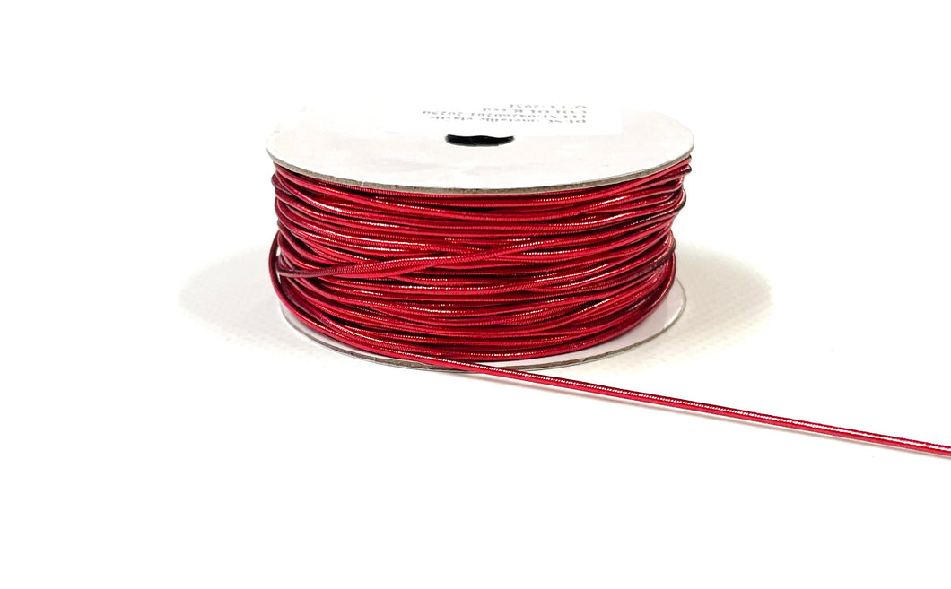 1.2mm Round Elastic Lurex Metallic Cord Berisfords Red Green Gold Silver