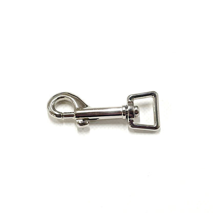 16mm Square Ended Trigger Clips Hooks Nickel Plated For Dog Leads Webbing Bags Straps Small Version