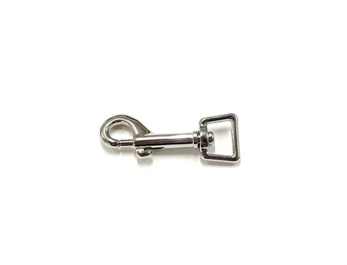 16mm Square Ended Trigger Clips Hooks Nickel Plated For Dog Leads Webbing Bags Straps Small Version