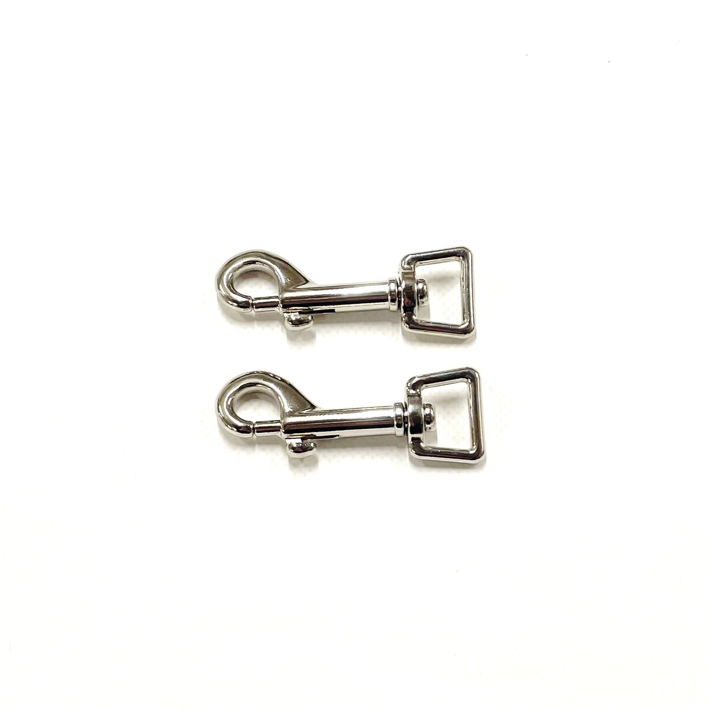 16mm Square Ended Trigger Clips Hooks Nickel Plated For Dog Leads Webbing Bags Straps Small Version