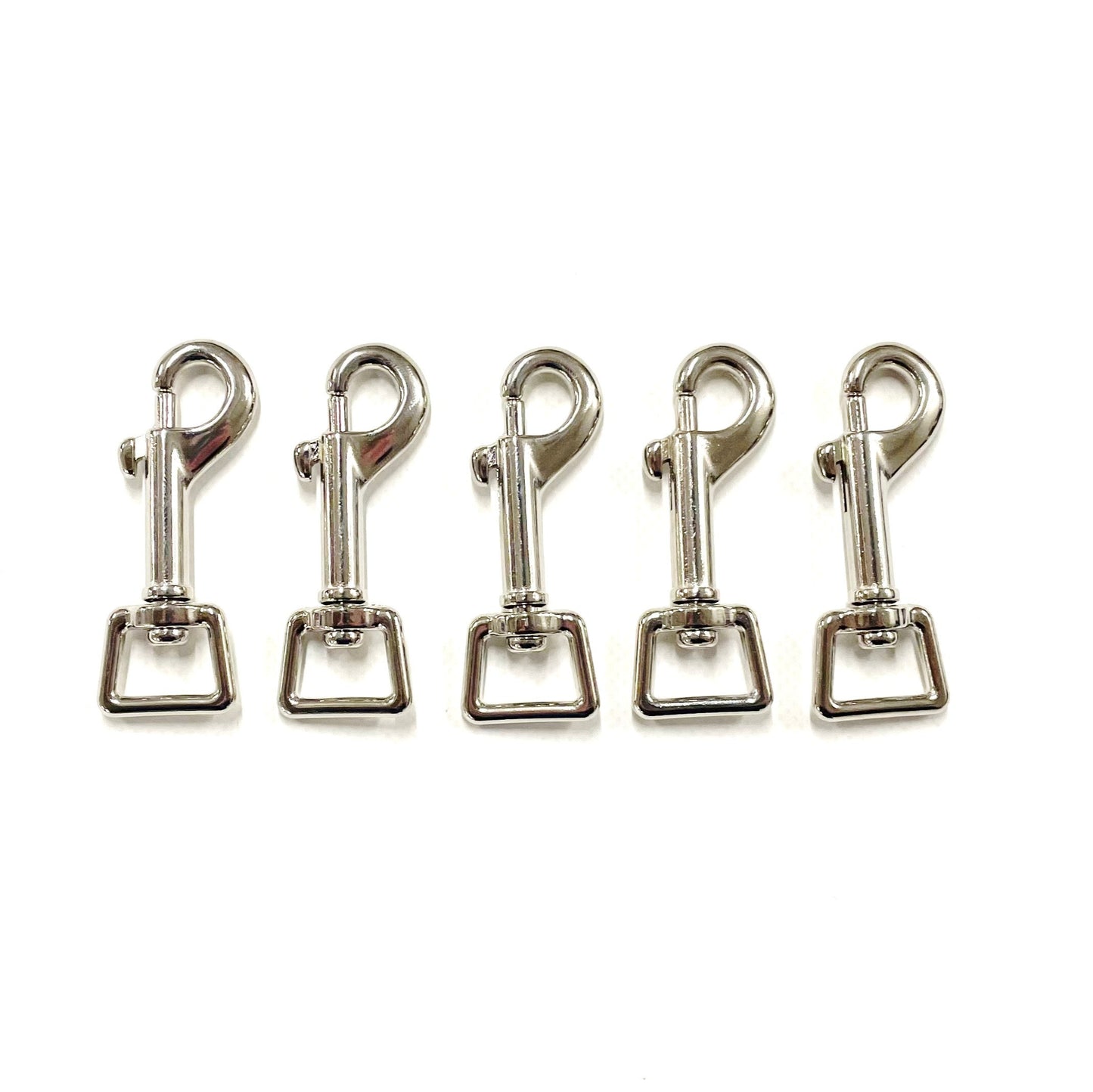 16mm Square Ended Trigger Clips Hooks Nickel Plated For Dog Leads Webbing Bags Straps Small Version