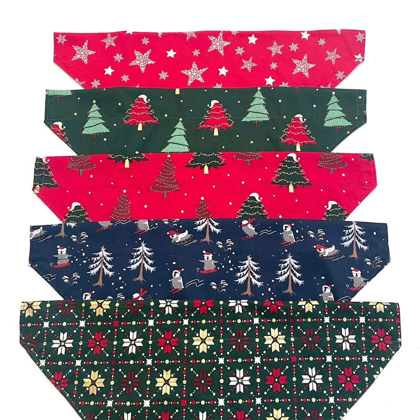 Christmas Dog Bandanas 9 Festive Designs In 4 Sizes 100% Cotton