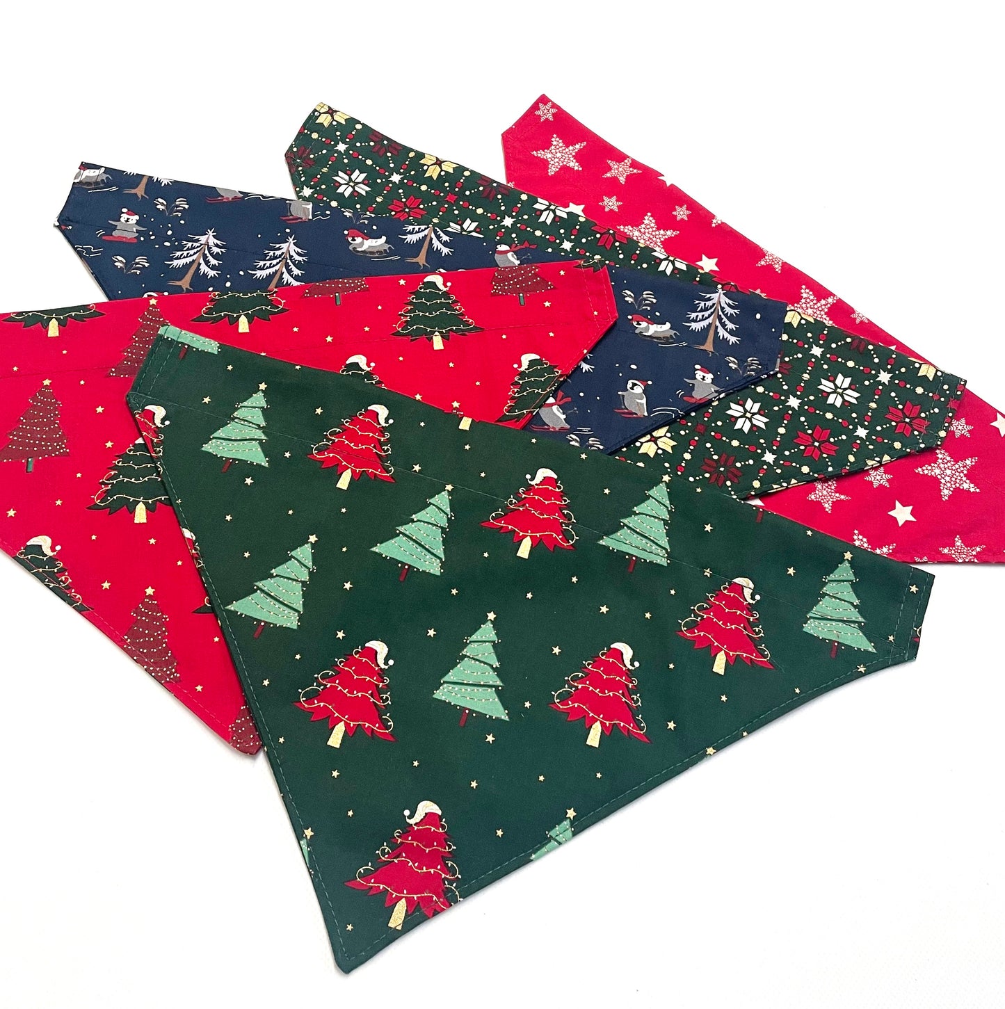 Christmas Dog Bandanas 9 Festive Designs In 4 Sizes 100% Cotton