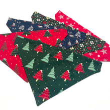 Load image into Gallery viewer, Christmas Dog Bandanas 5 Festive Designs In 4 Sizes 100% Cotton