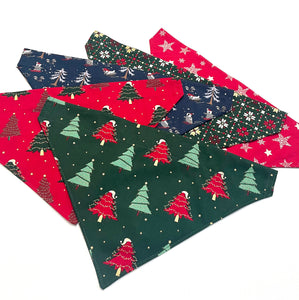 Christmas Dog Bandanas 5 Festive Designs In 4 Sizes 100% Cotton