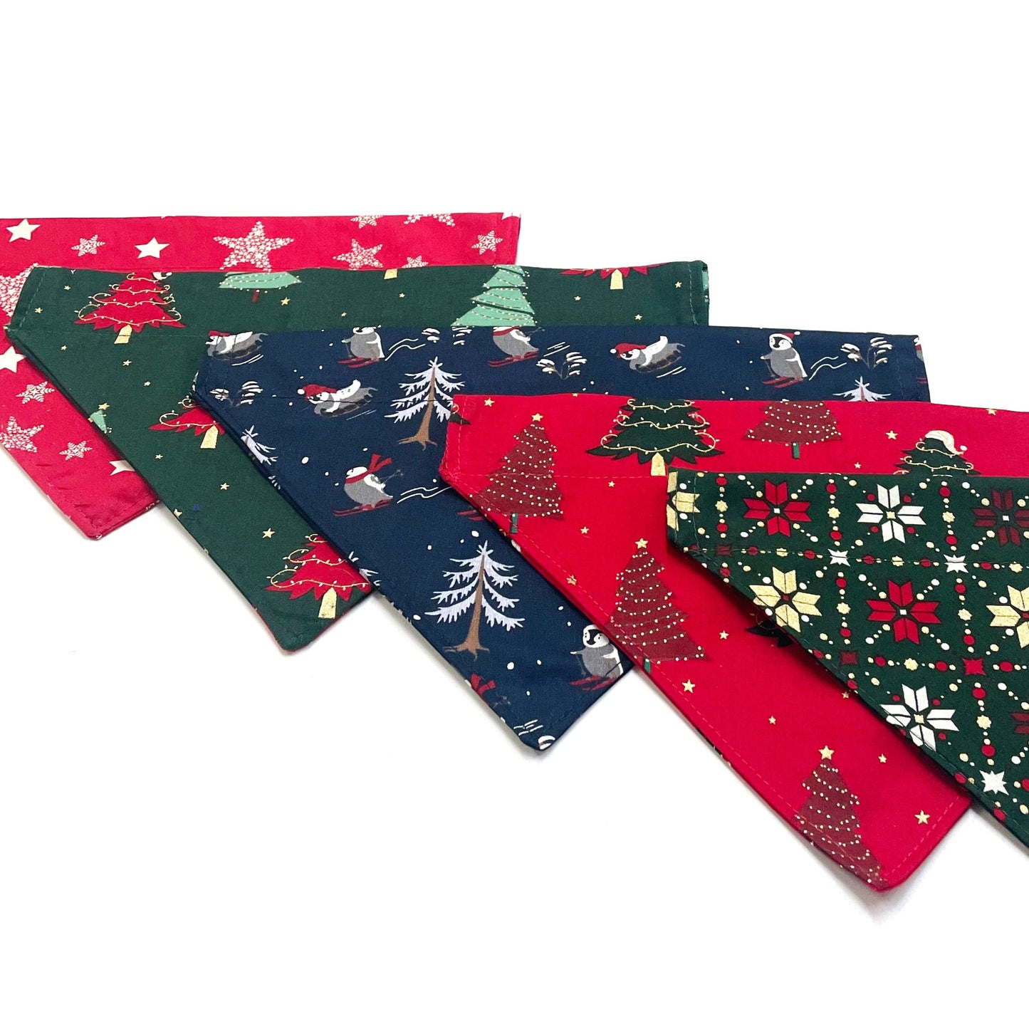 Christmas Dog Bandanas 9 Festive Designs In 4 Sizes 100% Cotton