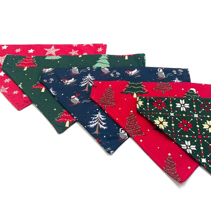 Christmas Dog Bandanas 9 Festive Designs In 4 Sizes 100% Cotton