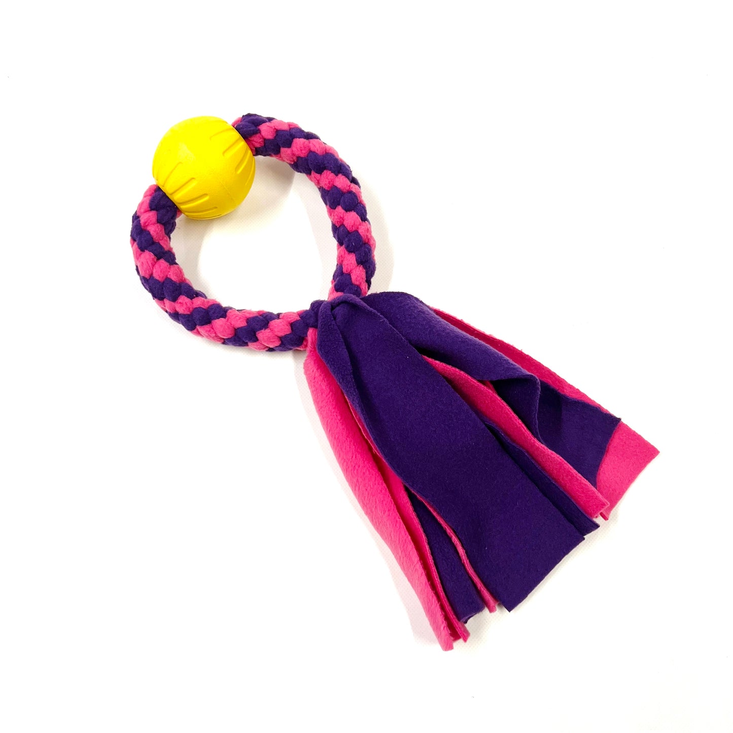 Dog Tug Toy Ball & Ring Handmade Strong Fleece Tug Toys For Small Medium Large Dogs