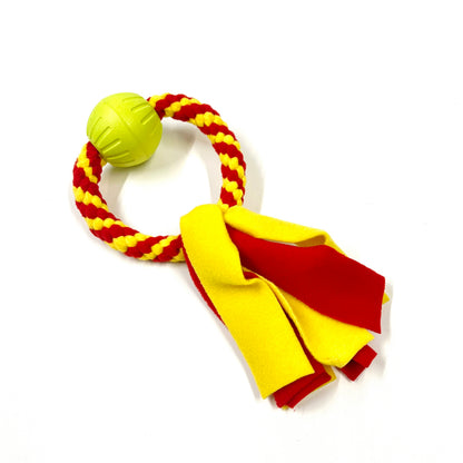 Dog Tug Toy Ball & Ring Handmade Strong Fleece Tug Toys For Small Medium Large Dogs