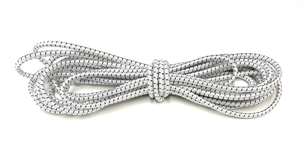 1/2 X 25 Foot White Shock Bungee Cord - Woven Jacketed Stretch Rope