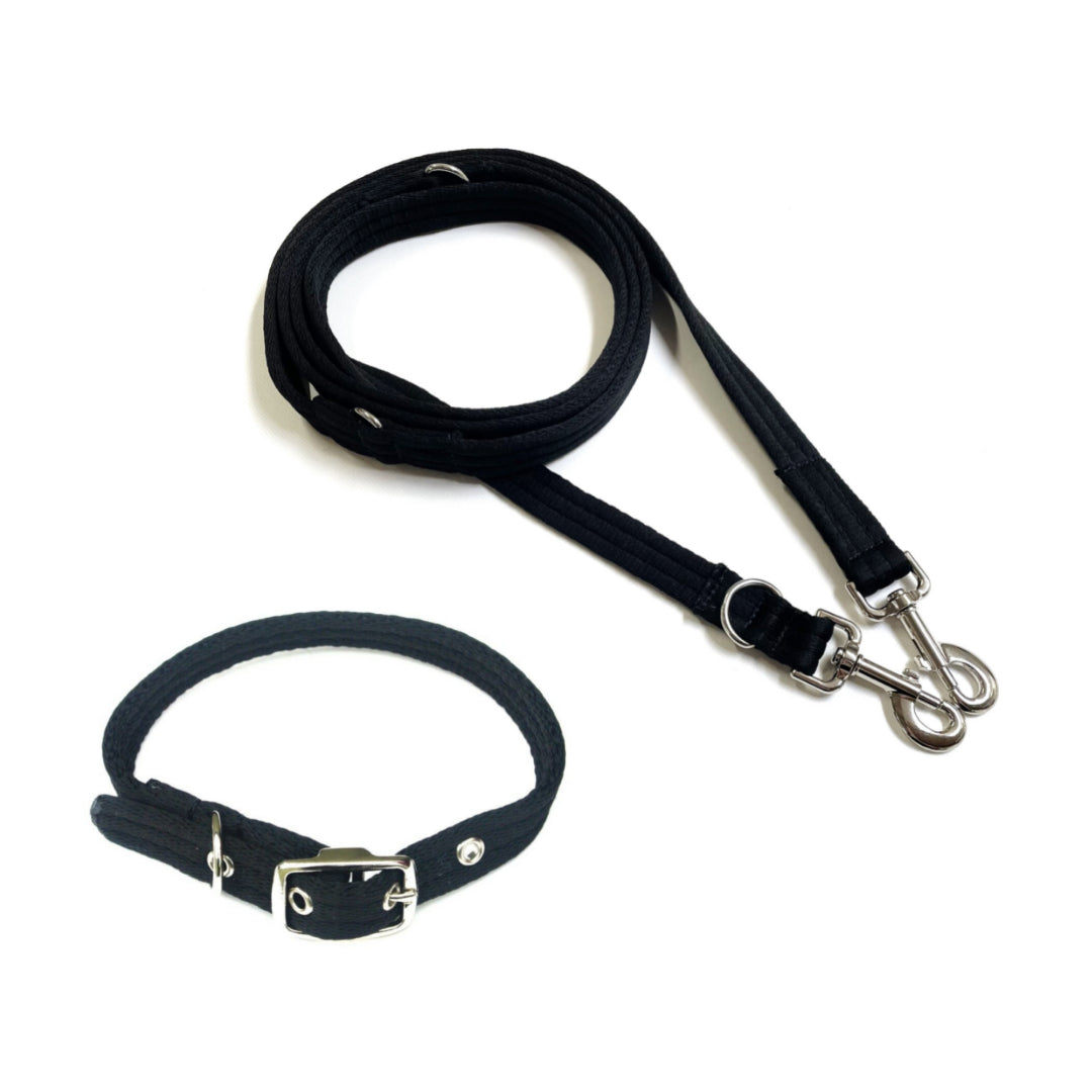 Dog Collar And Police Style Dog Lead Set 20mm Air Webbing X-Small Collar In Various Lengths And Matching Colours