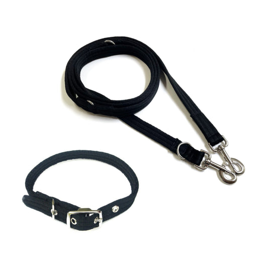 Dog Collar And Police Style Dog Lead Set 25mm Air Webbing Medium Collar In Various Lengths And Matching Colours