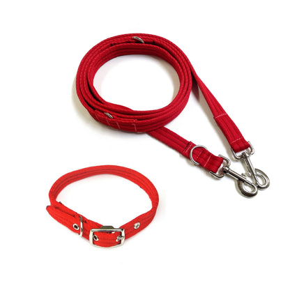 Dog Collar And Police Style Dog Lead Set 20mm Air Webbing Small Collar In Various Lengths And Matching Colours