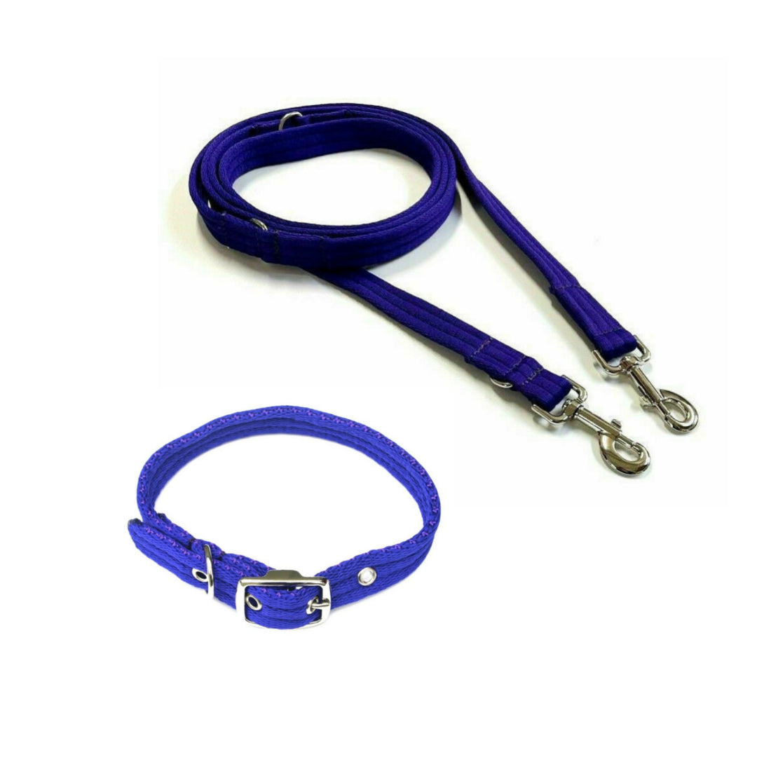 Dog Collar And Police Style Dog Lead Set 20mm Air Webbing Small Collar In Various Lengths And Matching Colours