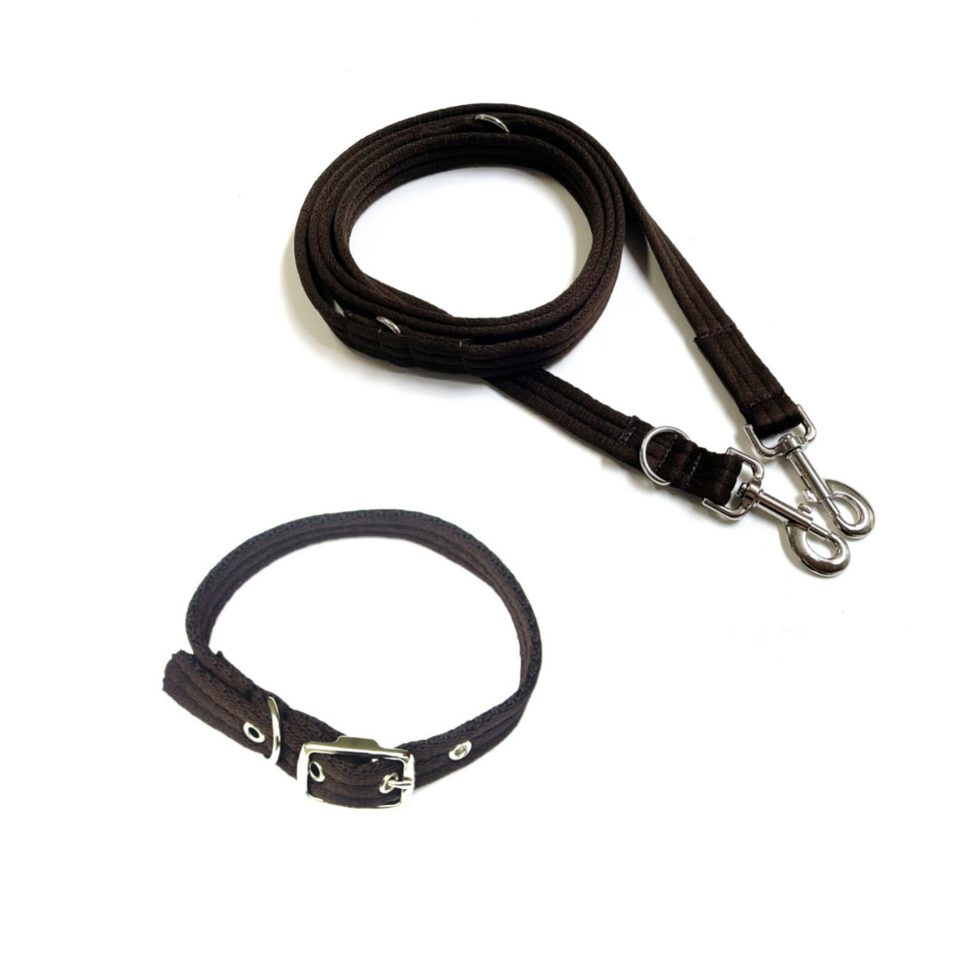 Dog Collar And Police Style Dog Lead Set 25mm Air Webbing Large Collar In Various Lengths And Matching Colours
