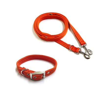 Dog Collar And Police Style Dog Lead Set 20mm Air Webbing Small Collar In Various Lengths And Matching Colours