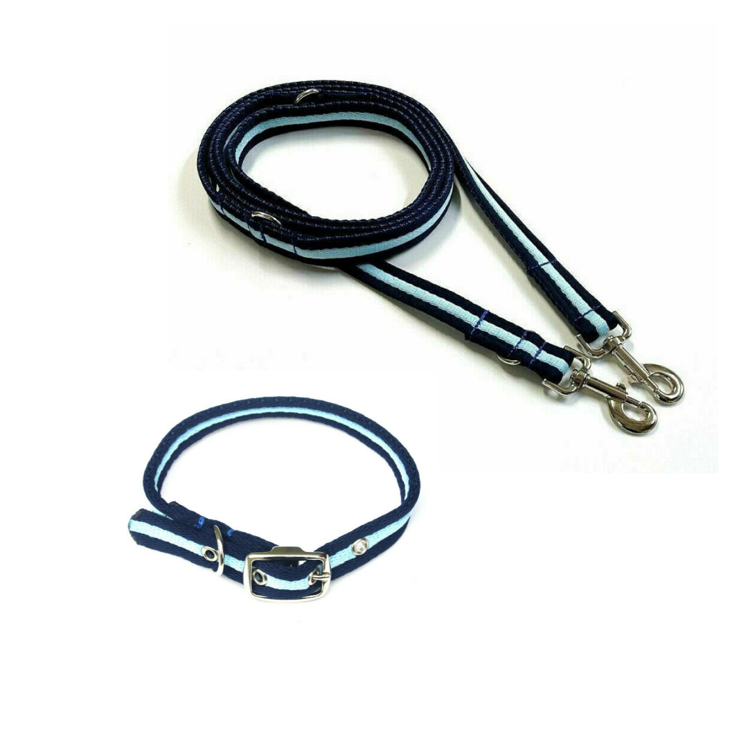 Dog Collar And Police Style Dog Lead Set 20mm Air Webbing Small Collar In Various Lengths And Matching Colours