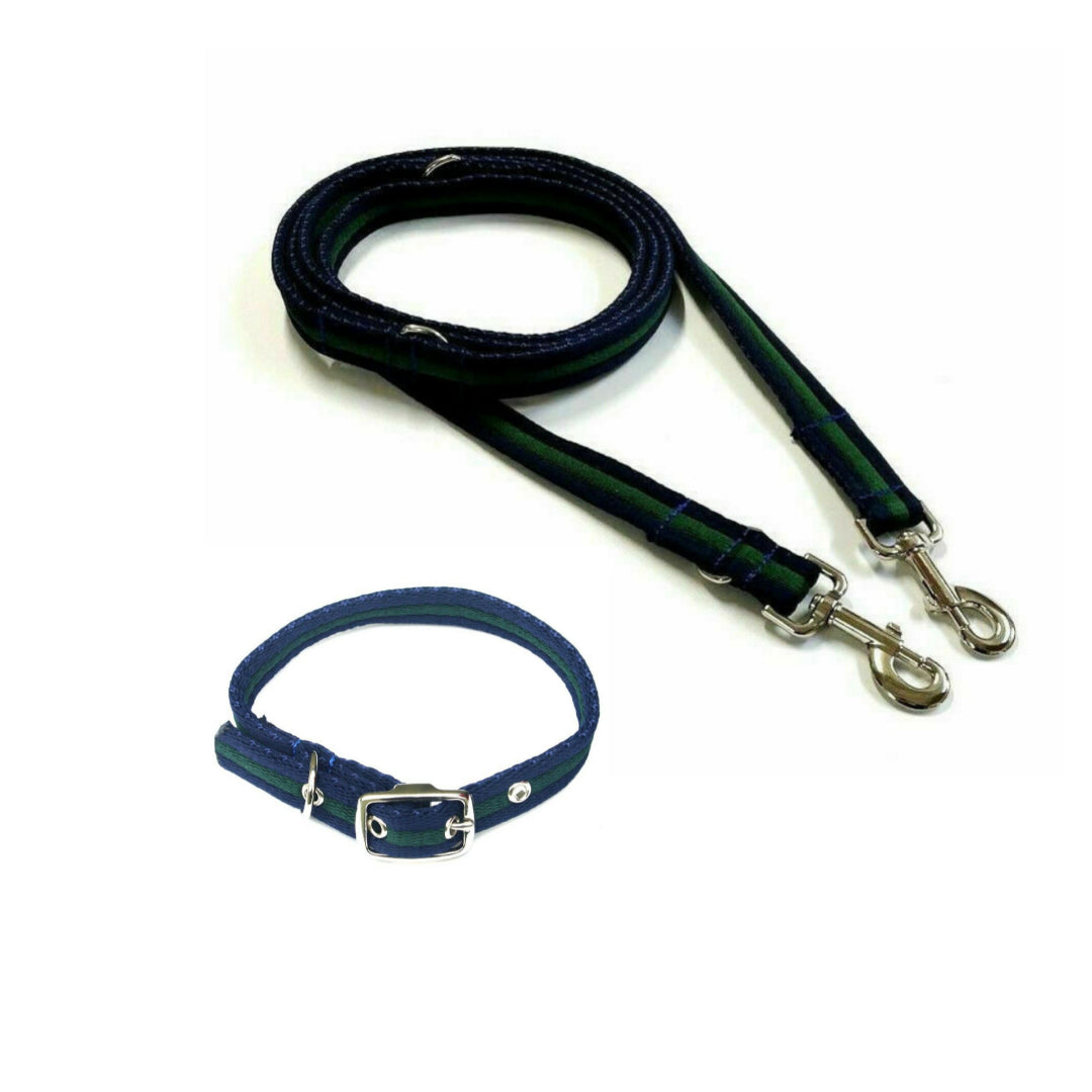 Dog Collar And Police Style Dog Lead Set 25mm Air Webbing Medium Collar In Various Lengths And Matching Colours