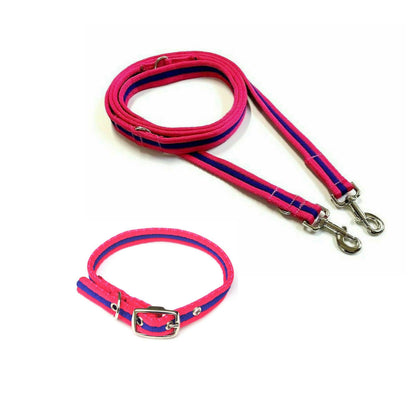 Dog Collar And Police Style Dog Lead Set 25mm Air Webbing Large Collar In Various Lengths And Matching Colours