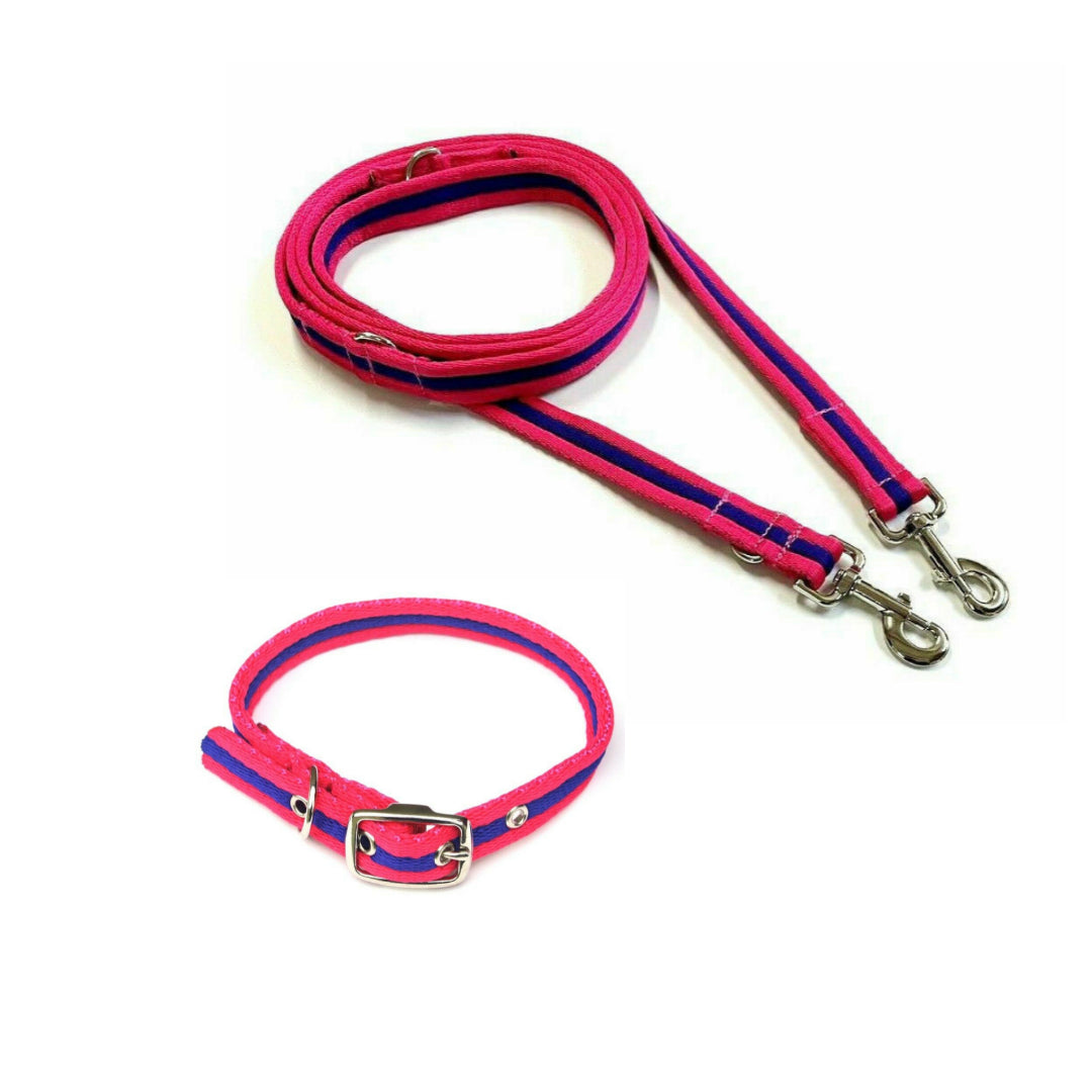 Dog Collar And Police Style Dog Lead Set 20mm Air Webbing Small Collar In Various Lengths And Matching Colours