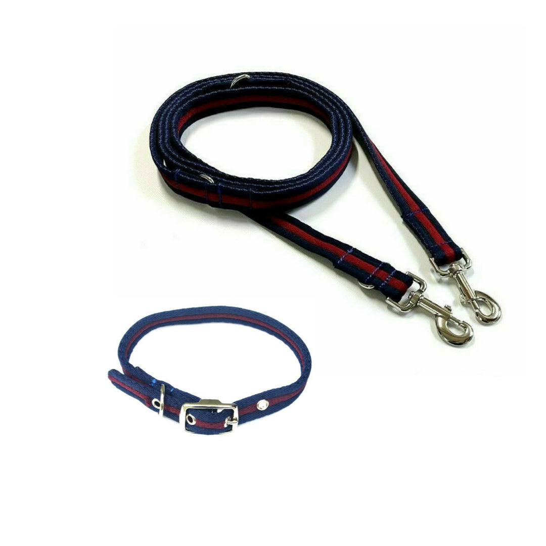 Dog Collar And Police Style Dog Lead Set 20mm Air Webbing X-Small Collar In Various Lengths And Matching Colours