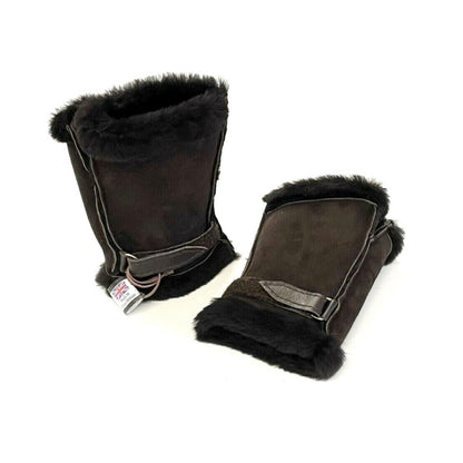 100% Genuine Sheepskin Fingerless Gloves Mittens In Various Sizes And Colours Made In The UK