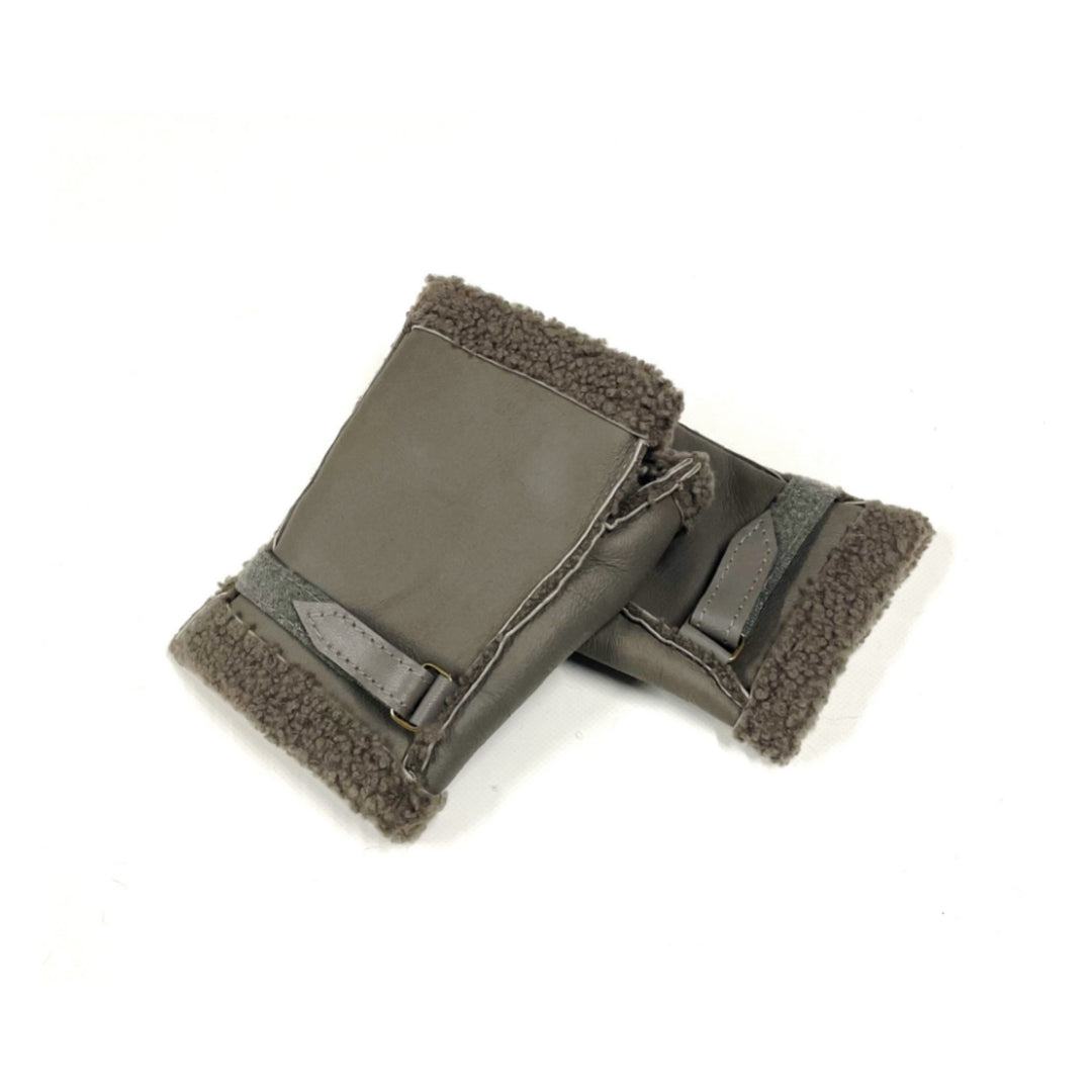 100% Genuine Sheepskin Fingerless Gloves Mittens In Various Sizes And Colours Made In The UK