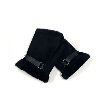 100% Genuine Sheepskin Fingerless Gloves Mittens In Various Sizes And Colours Made In The UK